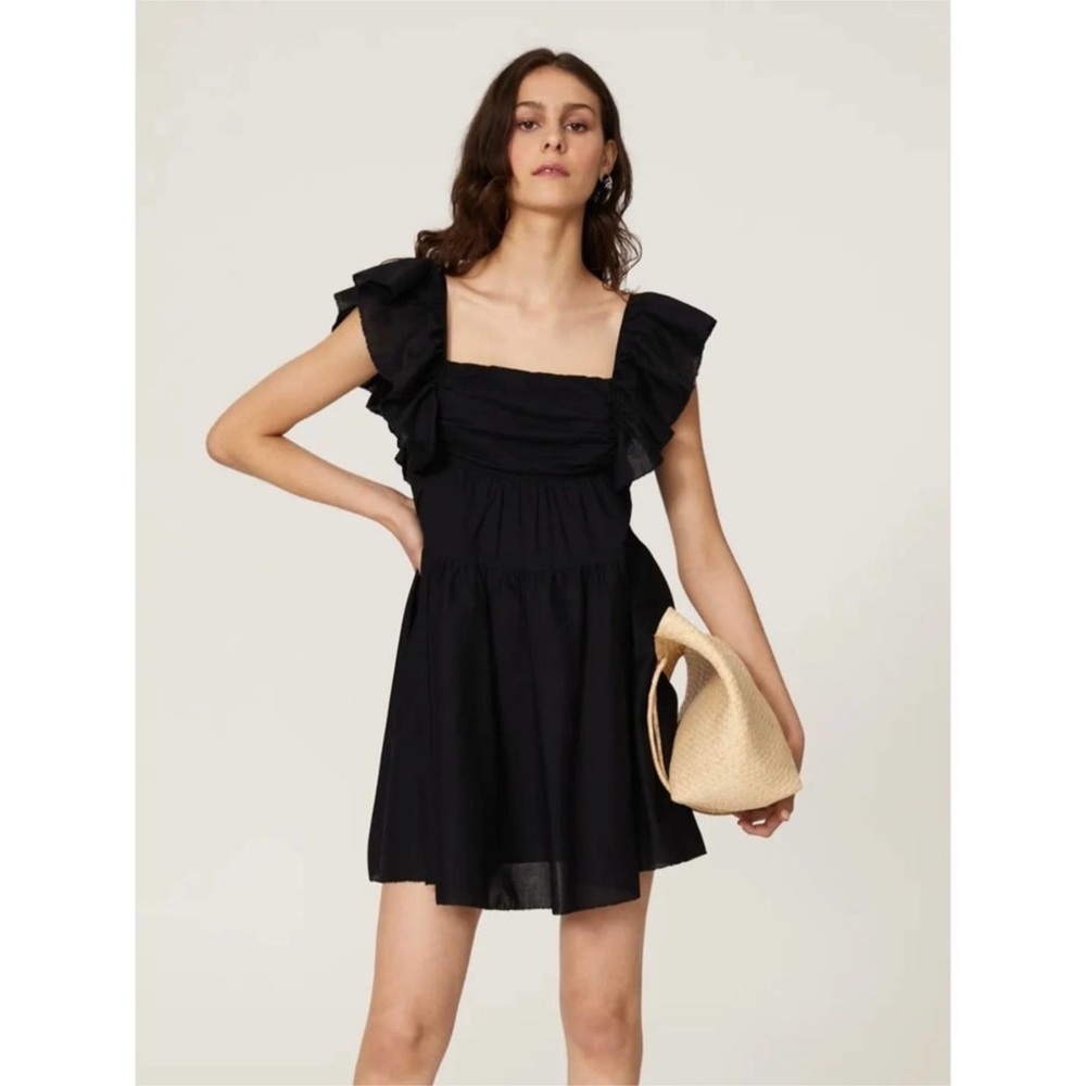 Peter Som Flutter Sleeve Black Babydoll Dress size 4
